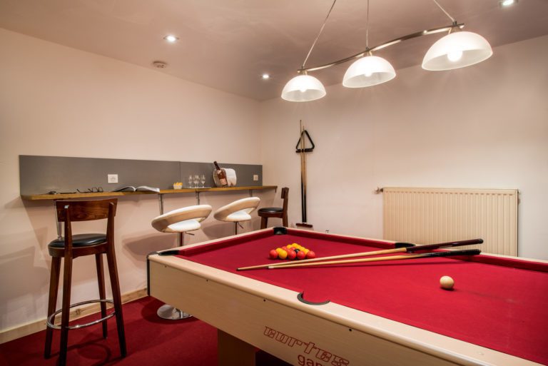 Game room with pool table
