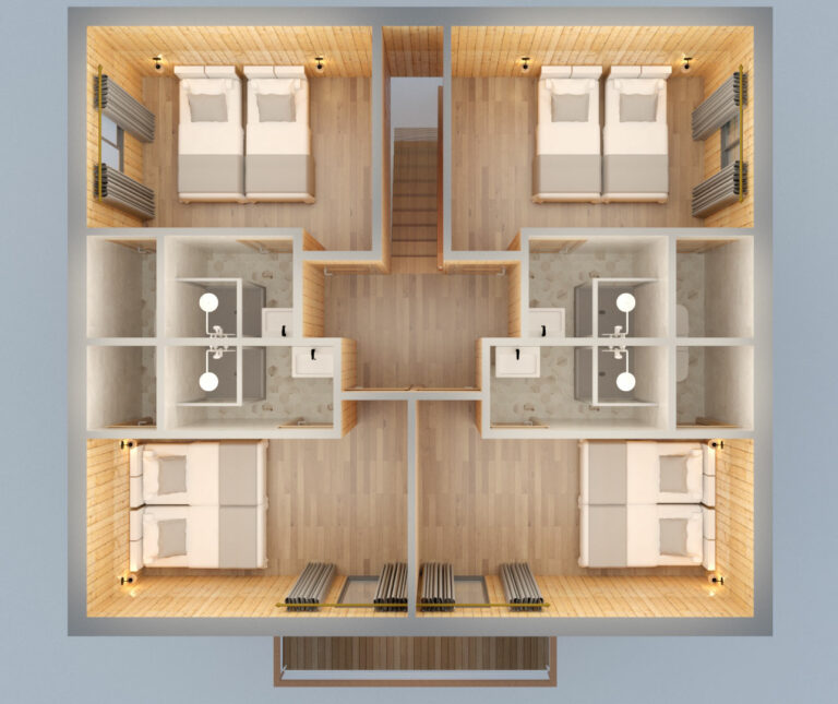Map of the ground floor in chalet Snow Paradise