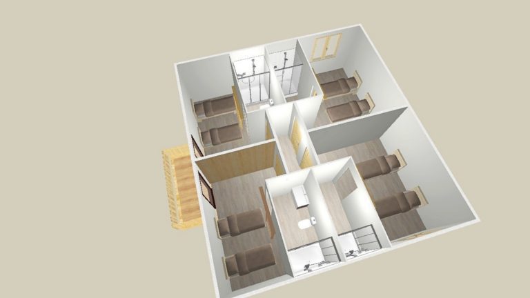 Map of the 2nd floor in chalet Snow Valley