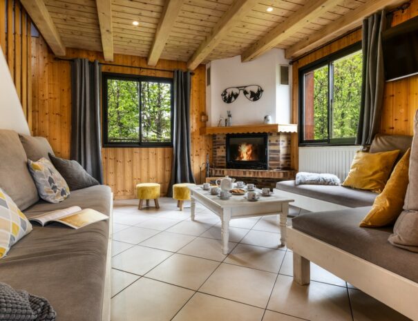 Lounge with fireplace