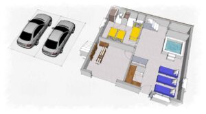 Map of ground floor in chalet Snow Dream located in le Bettaix - Chalets Lacuzon