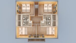 Map of the first floor in chalet 3 Vallées -Chalets Lacuzon