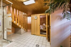 Sauna and a shower cabin in chalet Snow Paradise