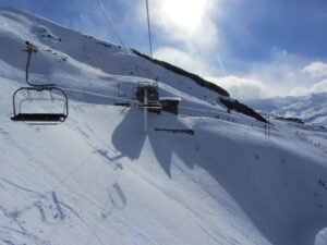 Snow landscape with Bettex chairlift