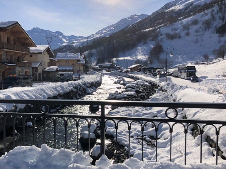 view on the mountains over the river in le Bettaix village